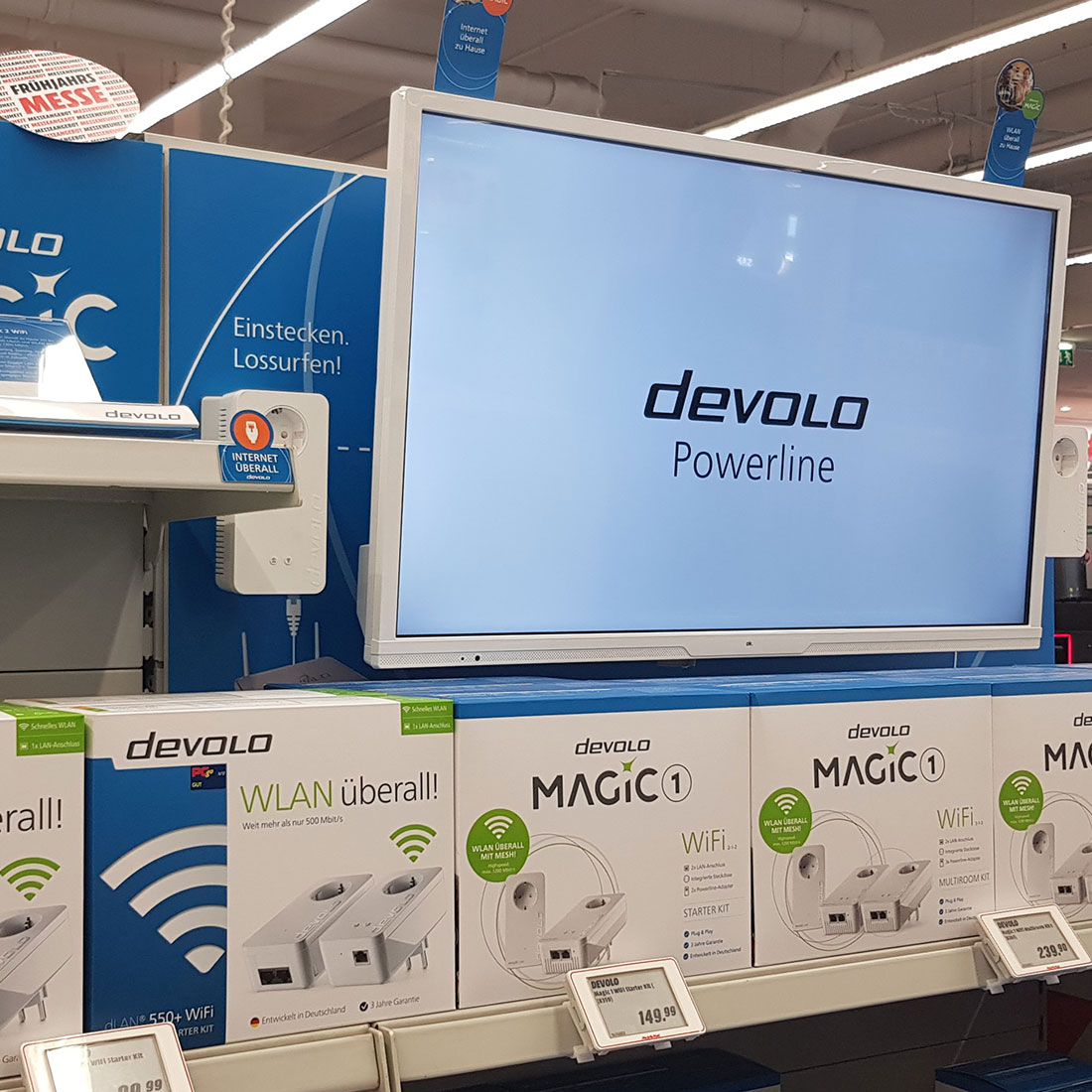 mediaCon Digital Signage Projekt - devolo Merchandising