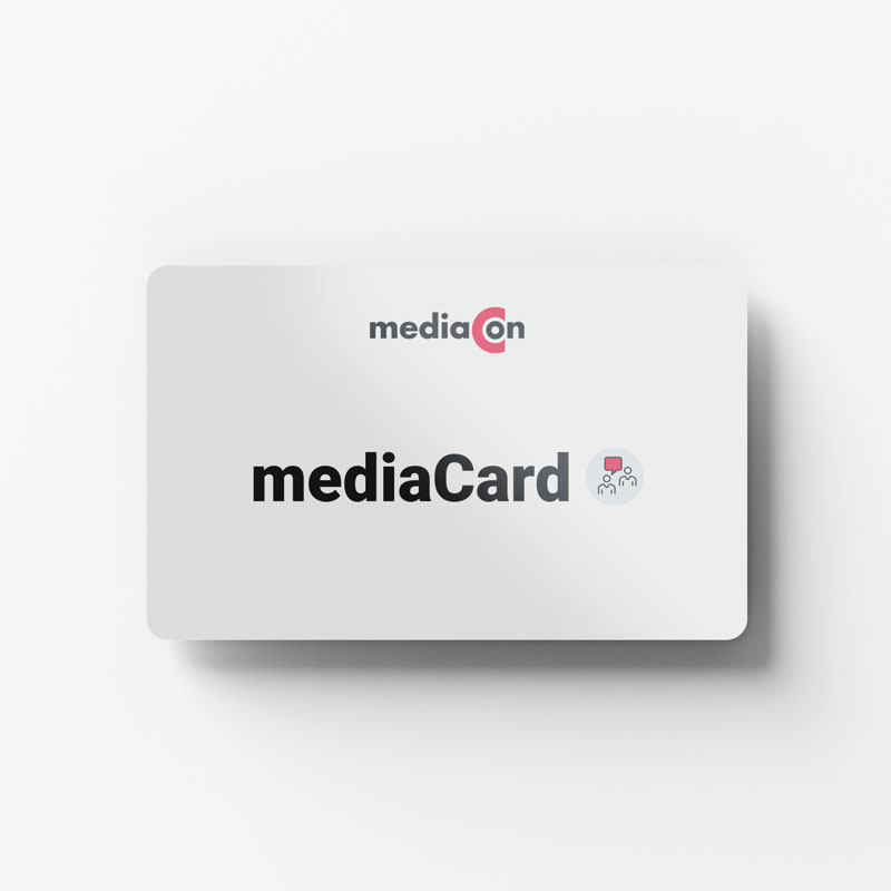 Prepaid mediaCard für alle Digital Signage Dienstleistungen von mediaCon